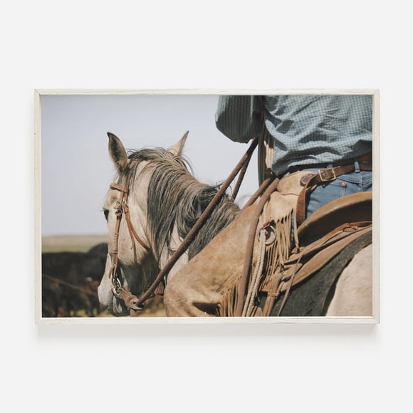 Wildlife Wall Art Western Country Rustic Print Buffalo Bull Elk Cowboy Horse Yellowstone Bison Canvas Painting Home Decor50 x 70 cm, unframed,09