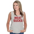 thumbnail image 4 of Meat Sucks Vegan Vegetarian Veggie Plus Size Graphic Tank Top Brisco Brands 3X, 4 of 5