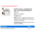 thumbnail image 2 of Oil Filter Housing - Compatible with 2021 - 2022 Jeep Grand Cherokee L 3.6L V6 - Replacement, 2 of 3