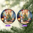 thumbnail image 2 of Merry Christmas Shih Tzu Santa Hat Xmas Tree Winter Holiday Ceramic Round Ornament Lion Dog Lover Gifts Home Tree Decor - 01013, 2 of 5