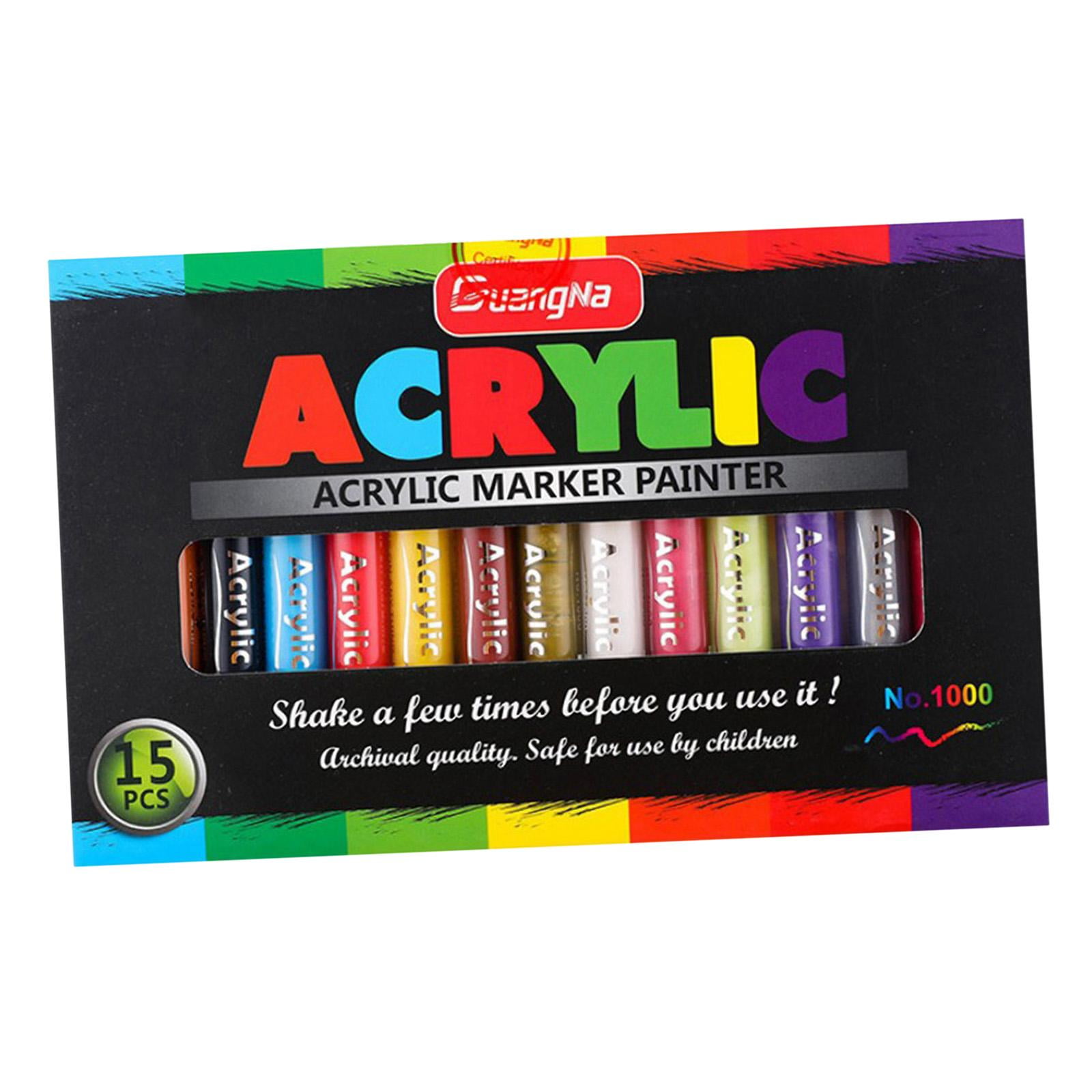 Axioma 12/15/24/36pcs Acrylic Paint Pens for Rock Painting, Stone, Ceramic, Wine Glass, 15pcs