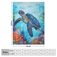 thumbnail image 4 of COMIO  Sea Turtle Sherpa Blanket Throw for Couch Bed,Thick Fluffy Tortoise Blankets for Winter, Throws with Ocean Animal Underwater Landscape Coral Aquatic Plants, 4 of 6