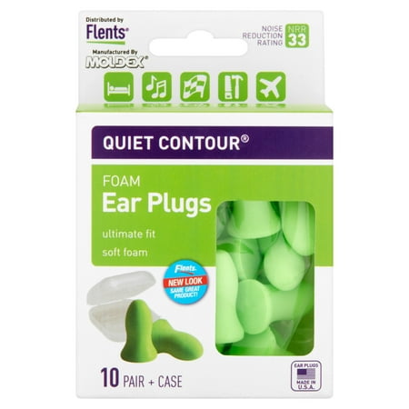 Moldex Flents Quiet Contour Foam Ear Plugs, 10 pair +