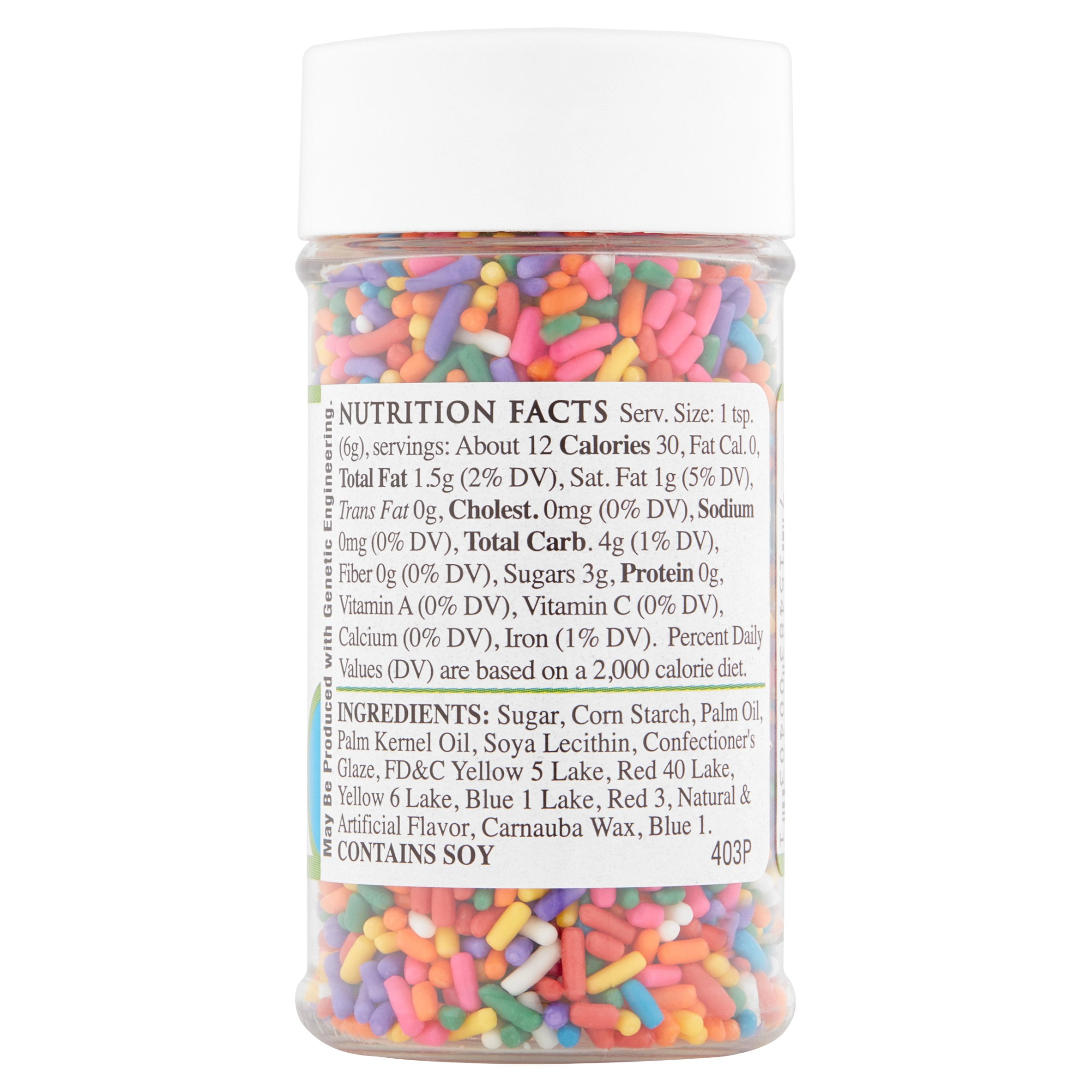 Dallies Rainbow Sprinkles, 2.7 oz, Jar