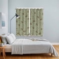thumbnail image 3 of Sage Green Floral Kitchen Curtains Window Panels, Vintage Spring Botanical Flowers Insulated Window Treatment Curtain, Grommet Curtains for Bedroom/Living Room/Bathroom, 2 Piece 52"Wx84"L, 3 of 8