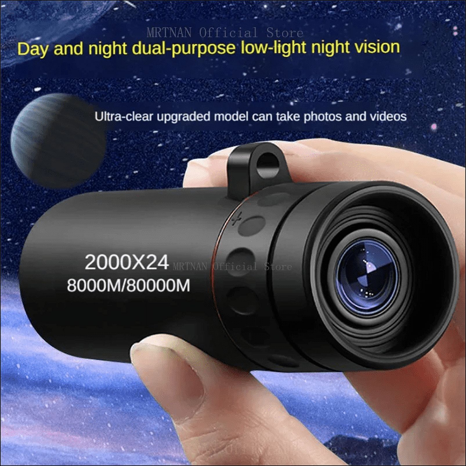 2000x24 Monocular Telescope Mini Portable HD Low Light Binocular with Holder Outdoor Camping Climbing Birdwatching Telescopes