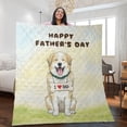 thumbnail image 2 of Cute Great Pyrenees Loves Dad Happy Father's Day Quilt Blanket Pyr Dog Lover Cozy Comforter Throw Blanket - 12008, 2 of 5