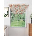 thumbnail image 2 of Peach Sheer Waterfall Valance Curtains for Window, Spring Floral Green Leaf Botanical Pink Fruit Rustic Rod Pocket Sheer Topper Swag Curtains for Living Room, Kitchen 38.5"W x 47.2"L, 2 Panels, 2 of 7