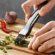 thumbnail image 4 of Cuchillo de cocina de seda triturada, cuchillo de acero inoxidable para picar cebolla verde, diseño de mango curvo, 4 of 4