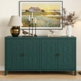 thumbnail image 3 of Heynemo Modern Sideboard Buffet Cabinet, 60" Credenza with 4 Doors and Adjustable Shelves, Kitchen Coffee Bar Cabinet for Dining Room, Living Room, Forest Green, 3 of 7