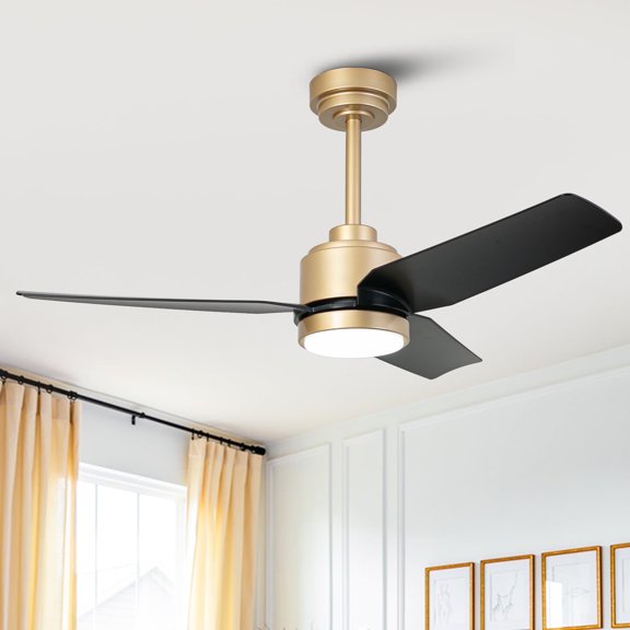 42" Modern Gold Dimmable Ceiling Fan DC Motor Indoor 3-blade LED Ceiling Fan with Remote
