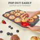 thumbnail image 3 of Silicone Muffin Pan with Metal Frame, Egg Bite Maker Silicone Molds for Baking, Cupcake Pans 12 Regular Size Red, 3 of 5