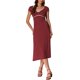 thumbnail image 1 of INSPIRAR CHIC Vestido Midi Clásico de Verano con Manga Corta Casual de Lunares M Rojo Vino, 1 of 6