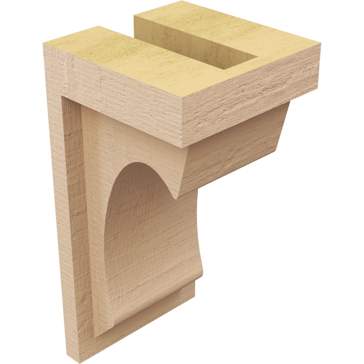 4"W x 4"D x 8"H Wide Emerson Rough Cedar Woodgrain TimberThane Corbel, Primed Tan