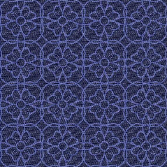 Ahgly Company Machine Washable Indoor Square Transitional Royal Blue Area Rugs, 6' Square