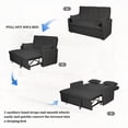 thumbnail image 4 of Modern Simple Fabric 61-inch Sofa Bed with Reinforced Iron Frame and Storage Pockets, 4 of 9
