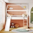 thumbnail image 2 of Twin Size Wood Loft Bed with Slide, No Box Spring Needed, White, Bedroom, 2 of 15