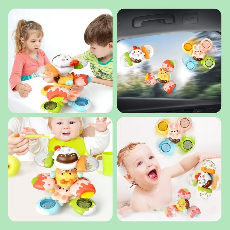 12PCS DIY Stackable Suction Cup Spinner Toy for Baby, PCS - Main Image