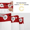 thumbnail image 5 of Valentines No Hook Shower Curtain Waterproof, Bathroom Curtains with Snap in Liners and See Through Top Window, Black White Love Heart Red Hotel Style Bathtub Curtains Shower 72"Wx96"L, 5 of 8