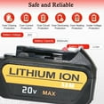 thumbnail image 2 of 4 Packs Replacement for Dewalt 20V Battery 5.0Ah, Compatible with Dewalt 20V Max Tools, High-Capacity Li-ion Battery with Overcharge Protection, 2 of 5
