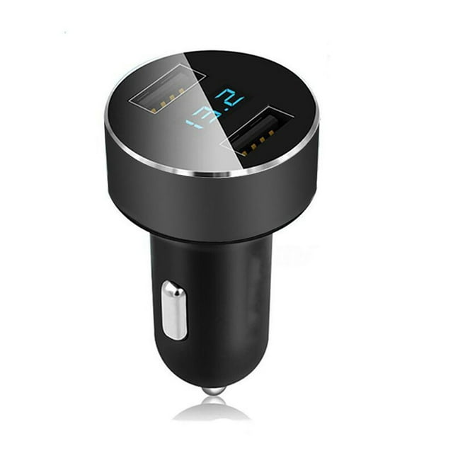 Soumake Car Charger USB Ports with LED Light Aluminum Dual USB Port Adapter for Car