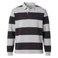 thumbnail image 4 of USNSM Long Sleeve Shirt for Men Striped Golf Athletic Shirts Fashion Lapel Button Tops Lightweight Comfy Casual Spring Clothes Gray M, 4 of 5