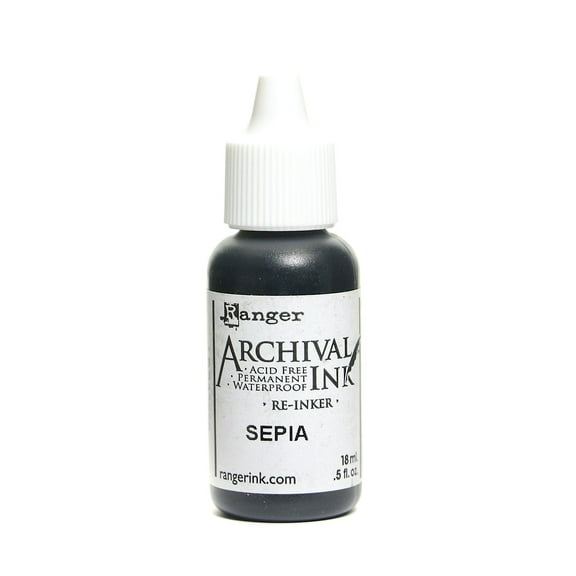 Ranger Archival Ink Sepia, 1/2 oz., Re-Inker Bottle (Pack of 6)