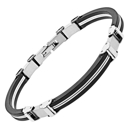 Befitting Men's Stainless Steel & Rubber Bracelet