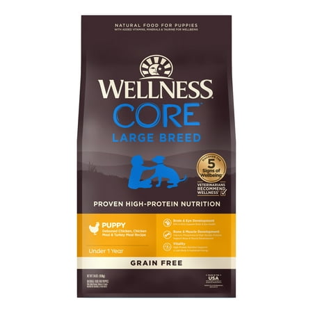 Wellness CORE Natural Grain Free Dry Puppy Food, Large Breed Puppy, 24-Pound Bag