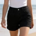 thumbnail image 3 of Wutalume Jeans for Women Denim Shorts Classic Blue, Slim Fit Stretch Jean Shorts for Comfortable Summer Everyday Style,Black L, 3 of 6