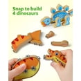 thumbnail image 3 of Coogam Dinosaur Building Block Set, Wooden Snap-Connection Dinosaur Builders, STEM Take Apart Dino Playset, Fine Motor Skill Educational Learning Toy for 3 4 5 Years Old, 3 of 6
