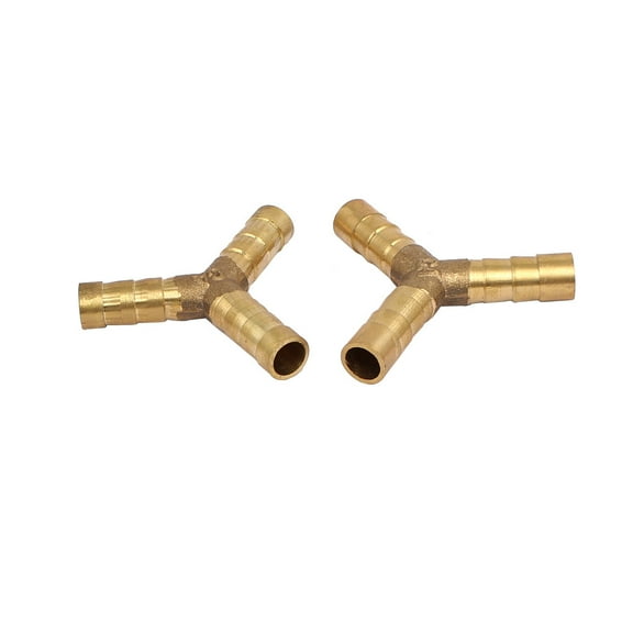 8mm Dia Y Shaped Hose Barb Plug Gas Fuel Pipe Connectors Coupling Fittings 2Pcs