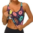 thumbnail image 3 of Uemuo Donuts1 Pattern Women's Sports Bra - High Impact Support, Breathable, and Comfortable Athletic Bra for Running, Yoga, and Workouts, 3 of 9