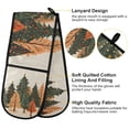 thumbnail image 2 of Yayeee Double Oven Mitt Kitchen Heat Resistant Baking 35" x7" Quilted Glove, Brown Christmas Trees, 2 of 6