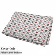 thumbnail image 5 of Skull Floor Pillow Lounger Cover, Geometric Skulls and Hearts Crosses Stitch Work Knitted Nordic Pattern Print, Nap Mat Printed Fabric Case for 5 Pillows, 88" x 27", Grey Red Coconut, by Ambesonne, 5 of 5