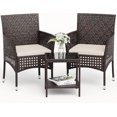 thumbnail image 1 of WLXIANG 3 Piece Patio Furniture Set Wicker Chairs with Coffee Table – Outdoor Rattan Conversation Set for Porch, Balcony, Backyard, Brown, 1 of 7