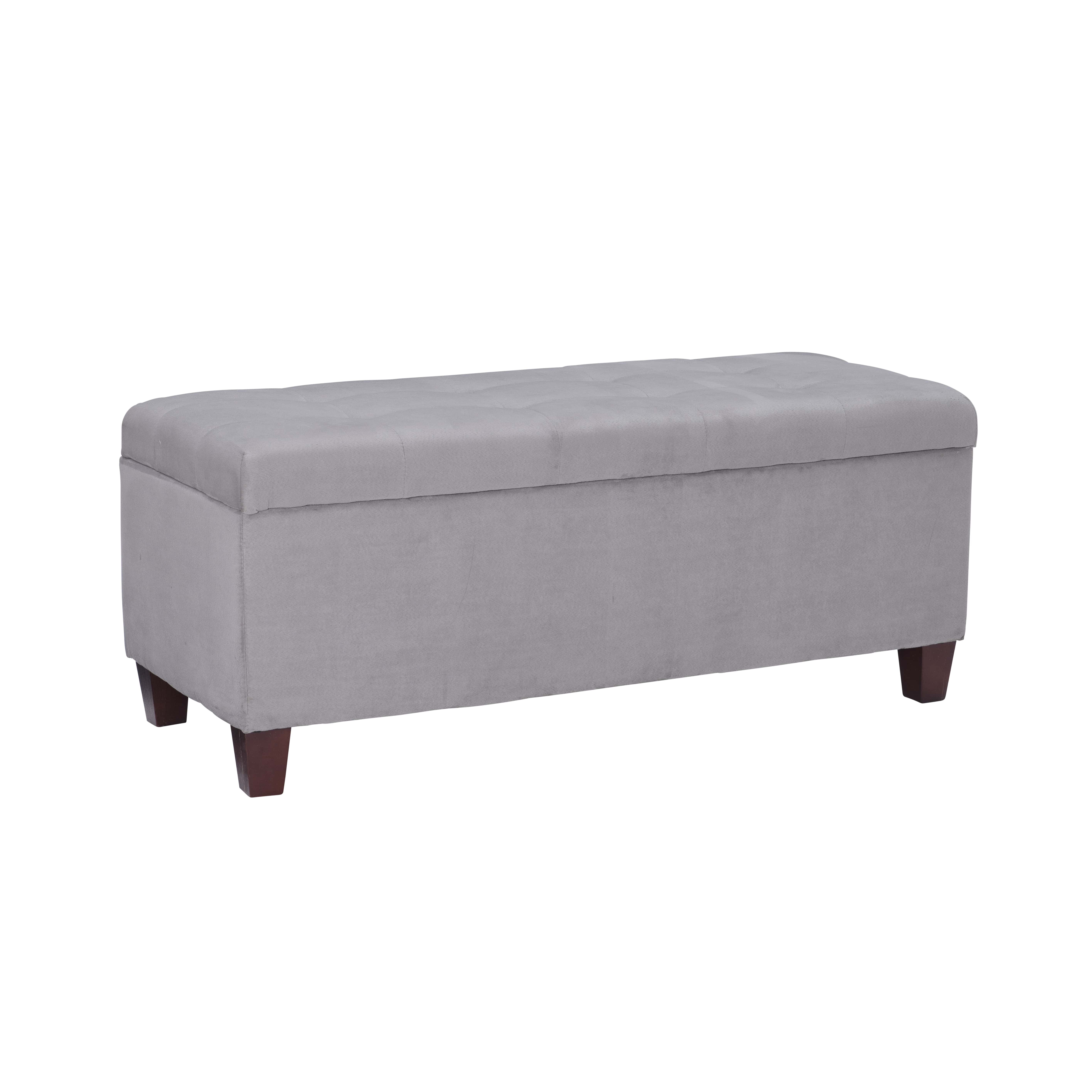 Luxurious Quality PU Leather Ottoman With Tufted Button Lid Storage Seat Chair 