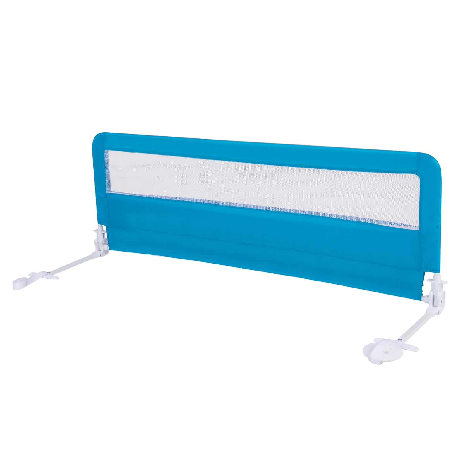 Gymax 59'' Breathable Baby Children Toddlers Bed Rail Guard Safety Swing Down Blue