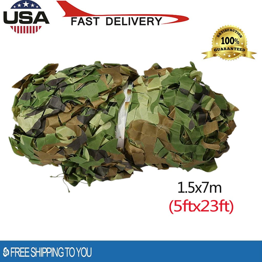 Woodland Camouflage Netting Camo Army Hide Camping Military Hunting Cover Net US 