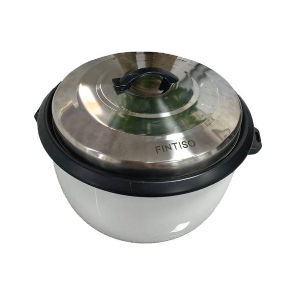 FINTISO Rice Cooker, 6-Cup Cooked, Removable Non-Stick Bowl, for Soups, Stews, Grains & Oatmeal, One Touch, White