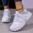 thumbnail image 3 of Rokment Women's White Running Shoes Comfortable Athletic Outdoor Sports Memory Foam Cross Training Workout Fitness Walking Tennis Golf Slip on Fashion Sneakers Grey Size 7, 3 of 7