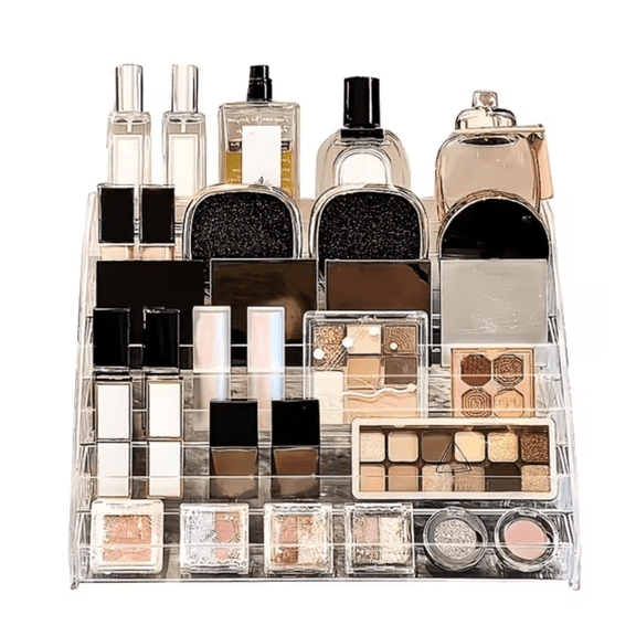 7 Tier Acrylic Perfume Organizer Clear Nail Polish Display Risers Stand Fragrance Essential Oil Makeup Organizer Countertop Vanity Storage Rack Holder