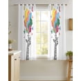 thumbnail image 4 of Funny Giraffes Sheer Curtains 54 Inch Length 2 Panels Set for Living Room/Bedroom, Modern Abstract Art Colorful Clouds Kitchen Curtains Grommet Semi-Sheer Curtains Drapes Window Treatments 42"x54"x2, 4 of 7