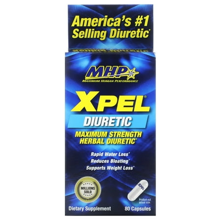 MHP XPEL, Maximum Strength Herbal Diuretic, 80 Capsules