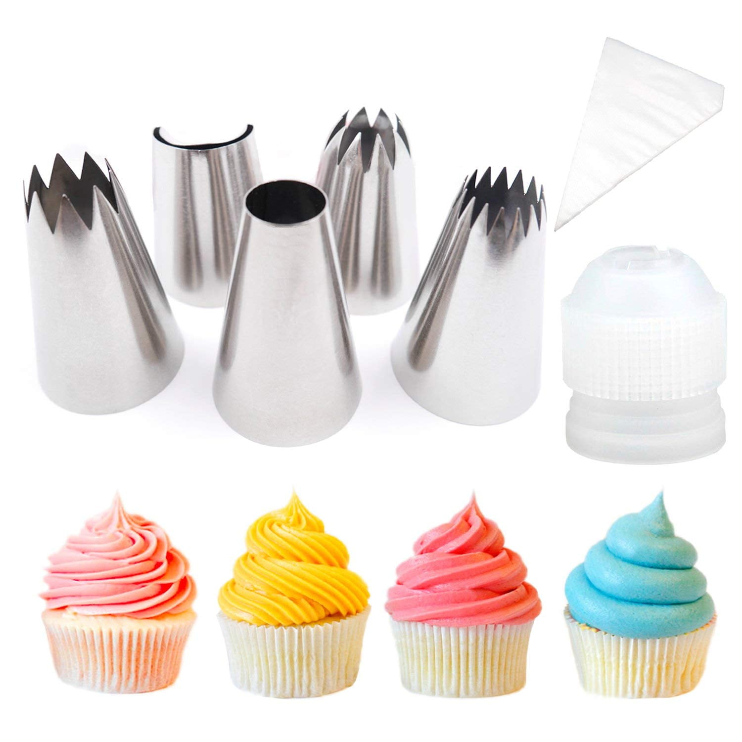Cupcake Cake Decorating Tips [5 Extra ] [4 Classic
