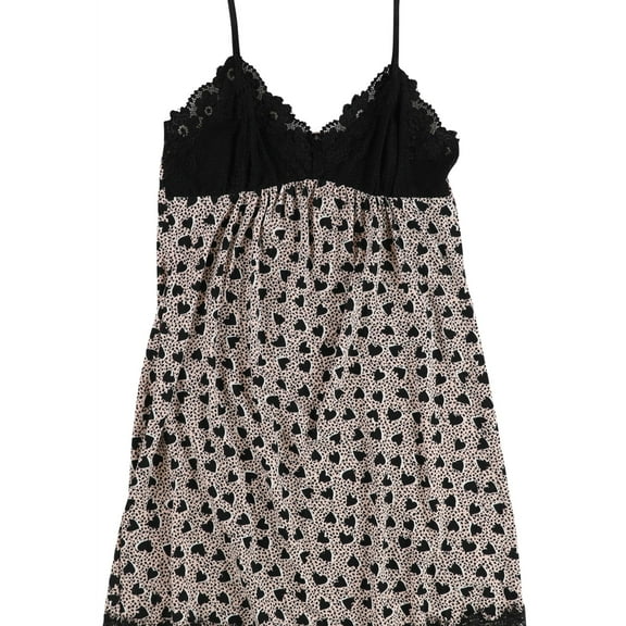 P.J. Salvage Womens Cheetah& Hearts Pajama Night Gown, Multicoloured, Small