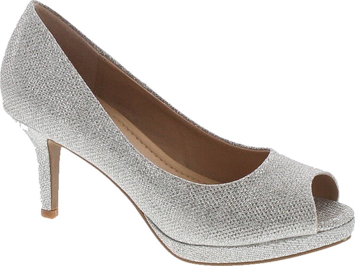 ladies silver high heels