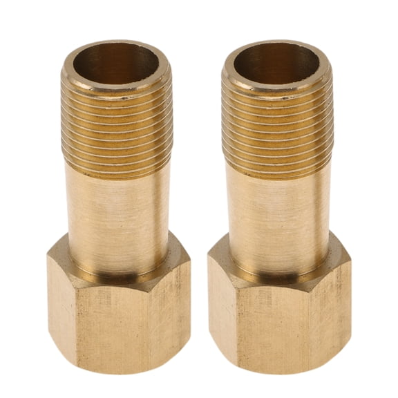 Unique Bargains Copper Pipe Fittings 3/8"Female x 3/8"Male Internal and external thread extension joint 1.97" 2 Pcs