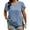 85# Blue, variant on Womens Tops Plus Size Short Sleeve Top Crew Neck Top Basic T Shirts for Women Casual Summer Clothes Beige Round Neck Winered XXXL