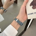 thumbnail image 3 of Compatible for Apple Watch Band 42mm 44mm 45mm 49mm Women Girls Boys, Slim Denim PU Leather Cute Bear Design Hand Strap Bracelet for iWatch Band Series SE 9 8 7 6 5 4 3 2 1 Ultra, Blue, 3 of 7